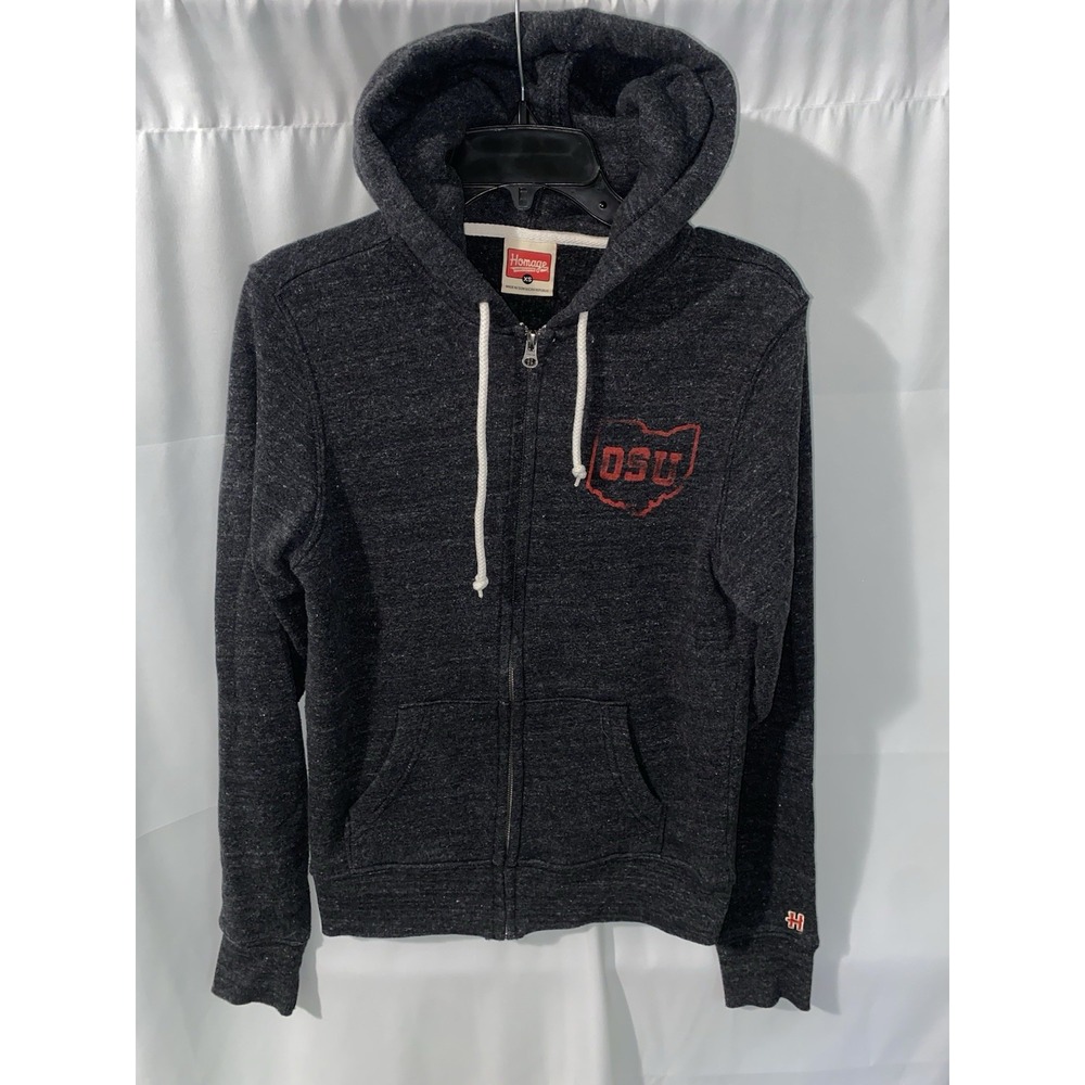 Homage Ohio State Buckeyes OSU Full Zip Hoodie Hooded Sweatshirt XS